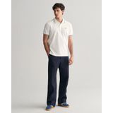 GANT Tipping Ss Pique Rugger Poloshirt voor heren, Wit