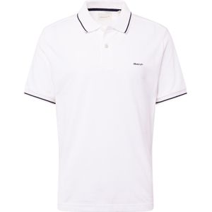 Gant Tipping Piqué Poloshirt Weiß - Größe L