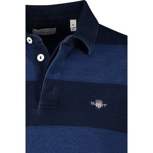 Gant katoenen trui rugby blauw gestreept 3-knoops