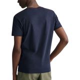 GANT - T-shirt - Marineblauw - Katoen - Slanke Pasvorm