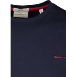 GANT - T-shirt - Marineblauw - Katoen - Slanke Pasvorm