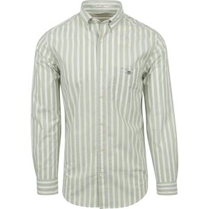 Gant - Casual Overhemd - Groen Gestreept - 100% Katoen