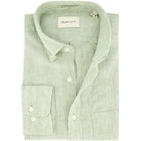Gant - Overhemd - Groen - Linnen - Normale Fit