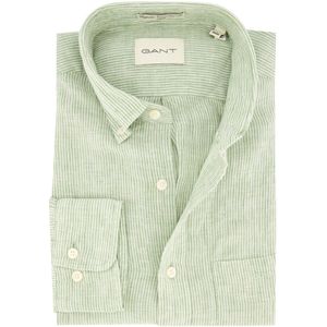 Gant - Overhemd - Groen - Linnen - Normale Fit