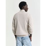 GANT - Classic Cotton Half Zip - Sweater - Licht Beige Melange - Katoen 100%