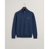 GANT - Classic Cotton Half Zip - Trui - Dark Jeansblue Melange