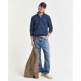 GANT - Classic Cotton Half Zip - Trui - Dark Jeansblue Melange