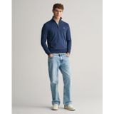 GANT - Classic Cotton Half Zip - Trui - Dark Jeansblue Melange