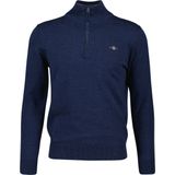 GANT - Classic Cotton Half Zip - Trui - Dark Jeansblue Melange
