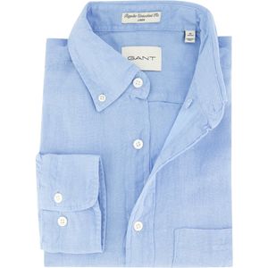 Gant - Casual Overhemd - Blauw - Linnen