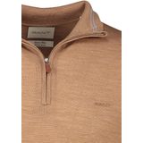 Gant - Half-Zip Trui - Bruin - 100% Merinowol