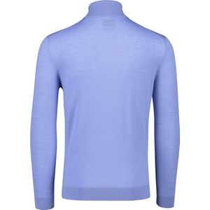 trui Gant blauw effen merinowol halfzip