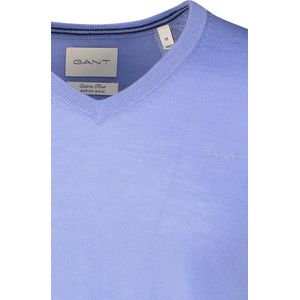 Gant - V-hals Trui - Blauw - Merinowol