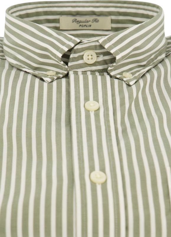 Gant - Overhemd - Groen Gestreept - Katoen