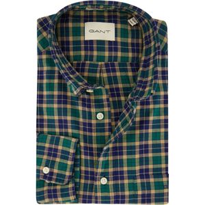 Gant - Overhemd - Groen-Blauw Geruit - Katoen - Regular Fit