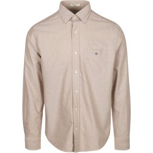 Gant - 3000200 - Oxford Overhemd - Beige - Regular Fit - Katoen - Lange Mouwen