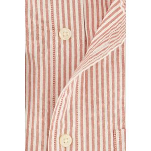 Gant - Regular Fit Overhemd - Rood/Wit Gestreept - Oxford - Katoen