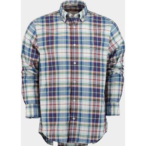 REG - POPLIN - Tartan Geruit Shirt - Bordeauxrood