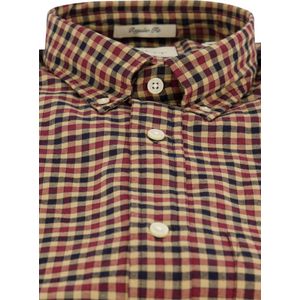 Gant - Overhemd - Bruin/Rood Geruit - Katoen