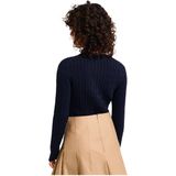 Gant - 4800103 - Gebreid Vest - Marineblauw - Stretchkatoen - Lange Mouwen