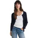 Gant - 4800103 - Gebreid Vest - Marineblauw - Stretchkatoen - Lange Mouwen