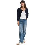 Gant - 4800103 - Gebreid Vest - Marineblauw - Stretchkatoen - Lange Mouwen