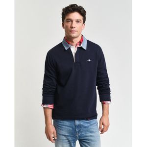 GANT - Reg Chambray Heavy Rugger - Polo - Evening Blue - Katoen 100%