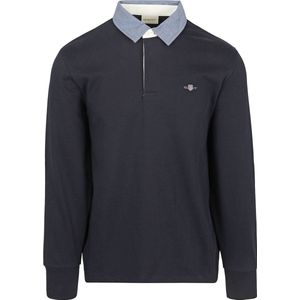 Gant Heavy Rugger Shield Polo Navy - Heren - Longsleeve polo