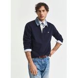 GANT - Reg Chambray Heavy Rugger - Poloshirt - Grey Melange