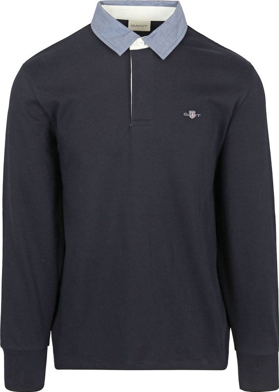 GANT - Reg Chambray Heavy Rugger - Poloshirt - Grey Melange