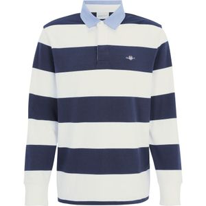 GANT - Reg Chambray Stripe Heavy Rugger - Poloshirt - Eggshell - Katoen
