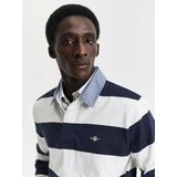 GANT - Reg Chambray Stripe Heavy Rugger - Polo - Grey Melange