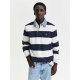 GANT - Reg Chambray Stripe Heavy Rugger - Polo - Grey Melange