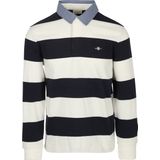 GANT - Reg Chambray Stripe Heavy Rugger - Polo - Grey Melange