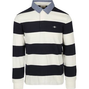 GANT - Reg Chambray Stripe Heavy Rugger - Polo - Grey Melange
