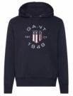 GANT - Print Sweat - Hoodie - Evening Blue - Katoen en Polyester