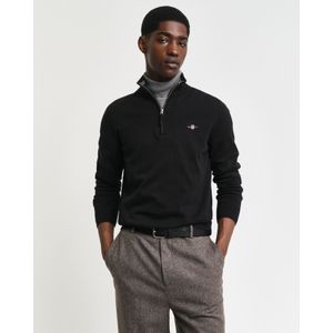 GANT - Classic Cotton Half Zip - Trui - Black - Katoen