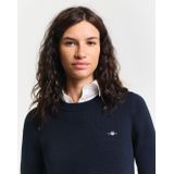 GANT Klassieke katoenen C-hals, crème, XS