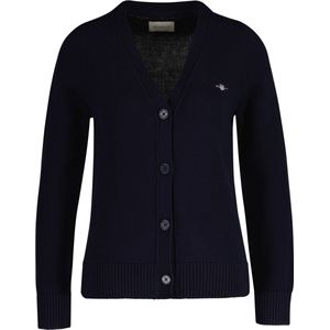 Gant - V-hals Vest - Navy - Lamswol - Volledige Knoopsluiting