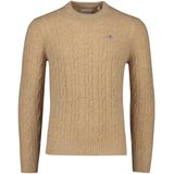 Gant - 8050213 - Trui - Bruin - Gebreid - Ronde Hals