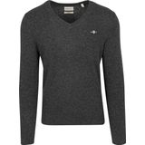 Gant - Pullover V-Hals - Antraciet - Woolblend
