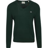 Gant Pullover V-Hals Woolblend Army Groen - Heren - Pullovers