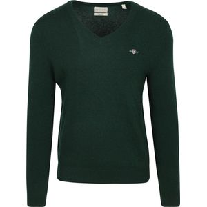 Gant Pullover V-Hals Woolblend Donkergroen - Heren - Pullovers