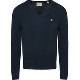 Gant - Trui - Dark Navy Melange - Extrafine Lambswool - V-hals