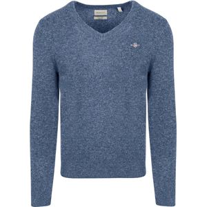 Gant Pullover V-Hals Woolblend Blauw - Heren - Pullovers