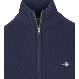 GANT - Gebreid Vest - Marine - Lange Mouw - Normale Pasvorm
