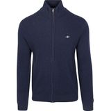 GANT - Gebreid Vest - Marine - Lange Mouw - Normale Pasvorm