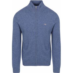 Gant Vest Woolblend Melange Blauw - Heren
