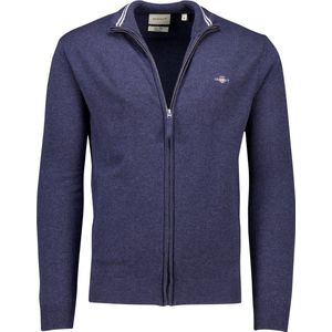 Gant vest donkerblauw lamswol gemeleerd