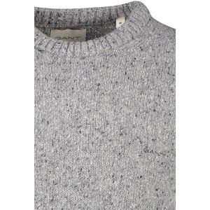 Gant - Trui - Grijs - Wol - Effen